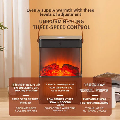 New simulated flame heater electric 2000W  bathroom heater fireplace