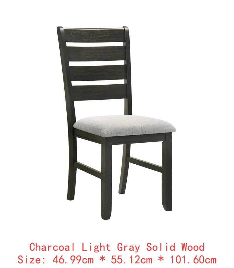 Contemporary 6-Piece Dining Set, 18" Extendable Leaf Table, Upholstered Chairs and Bench, Solid Wood, Brown Finish.