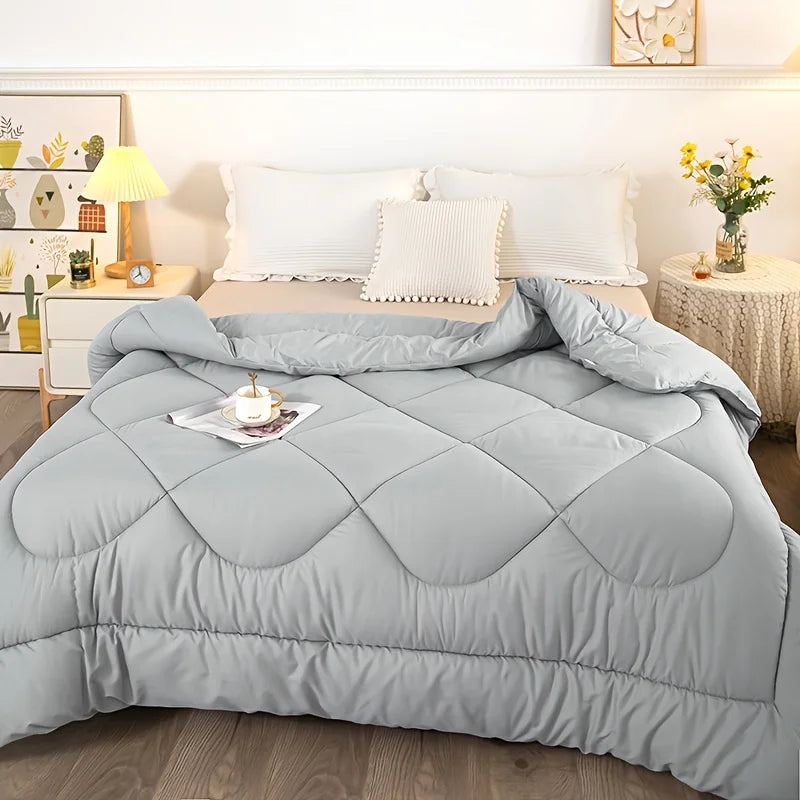 High quality solid color, thickened warm comfortable fabric quilt , winter spring autumn blanket.