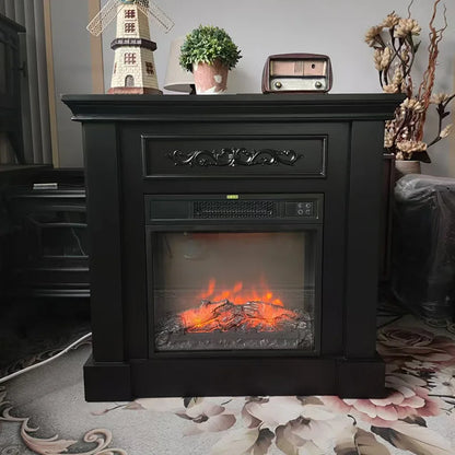 Natural Wood Living Room Fireplace Rustic  Decoration