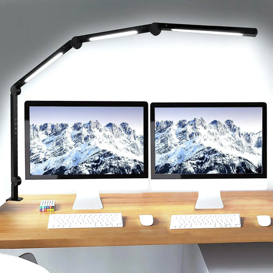 LED Desk Lamp with  Flexible 4 sections Swing Arm  4 Color Modes & 5 Brightness