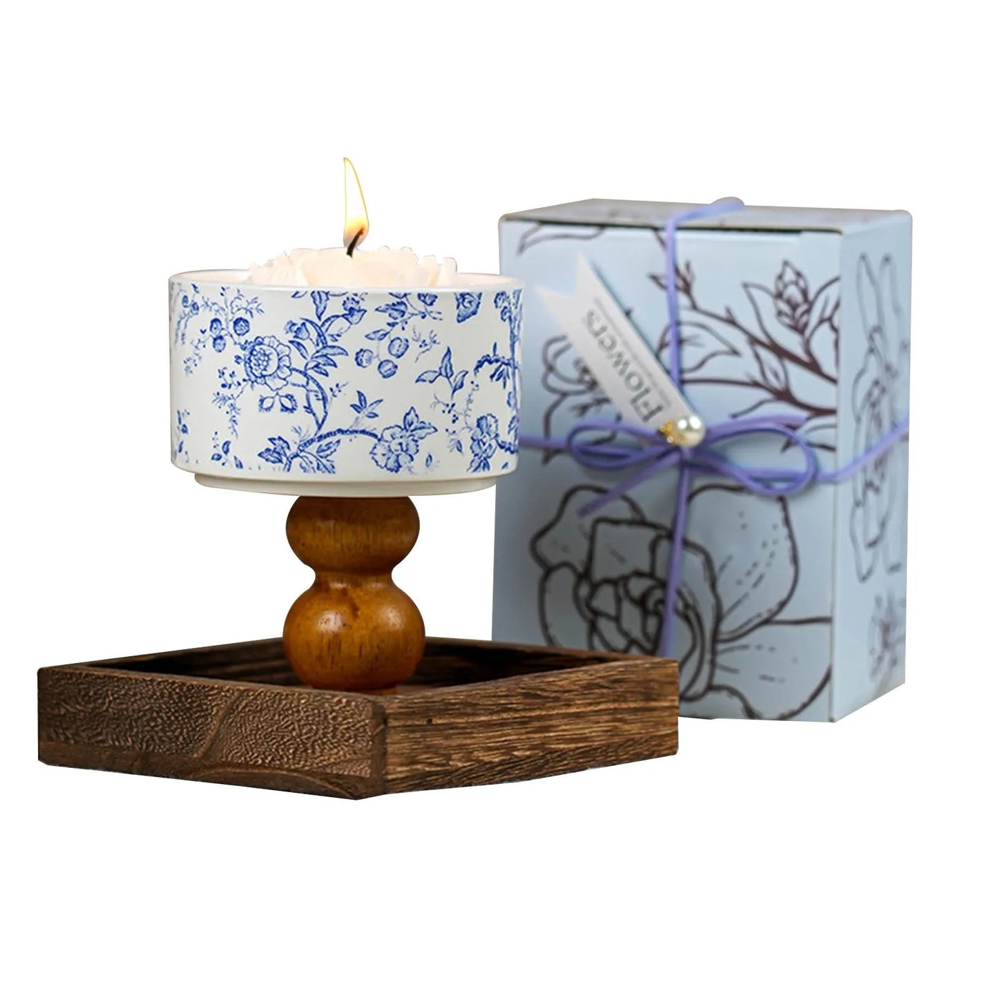 Scented Candles with Wooden Wick Decorative Aromatic  Flameless