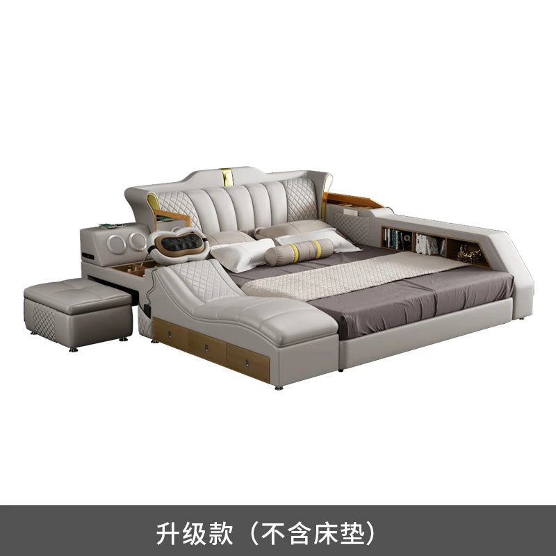Wood Luxury Bedroom  Modern  Queen King Size Bed