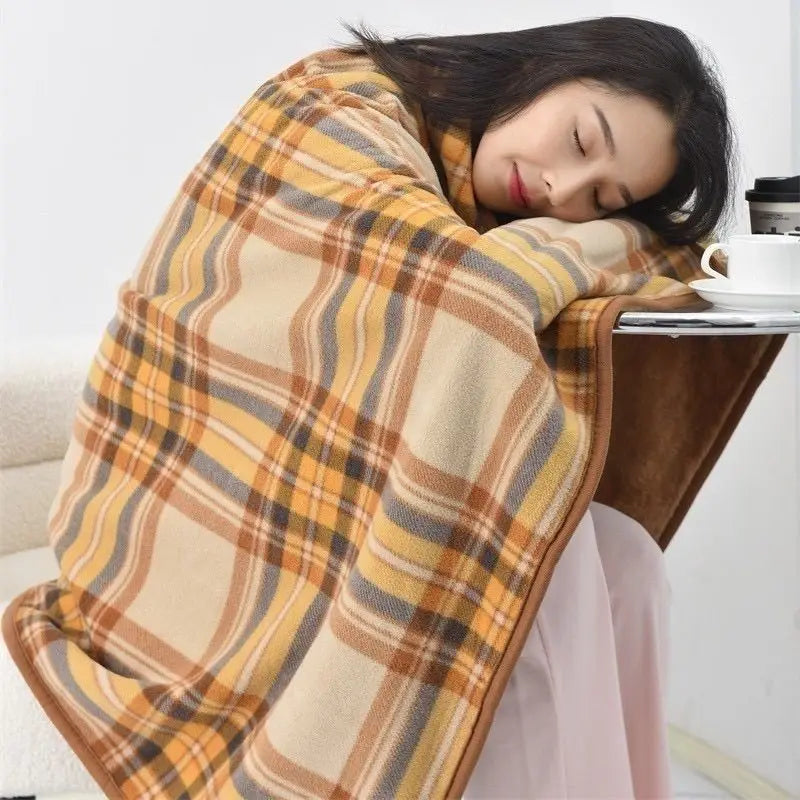 Winter Wearable Shawl Blanket, Warm Flannel Casual Office Blanket, with Button.