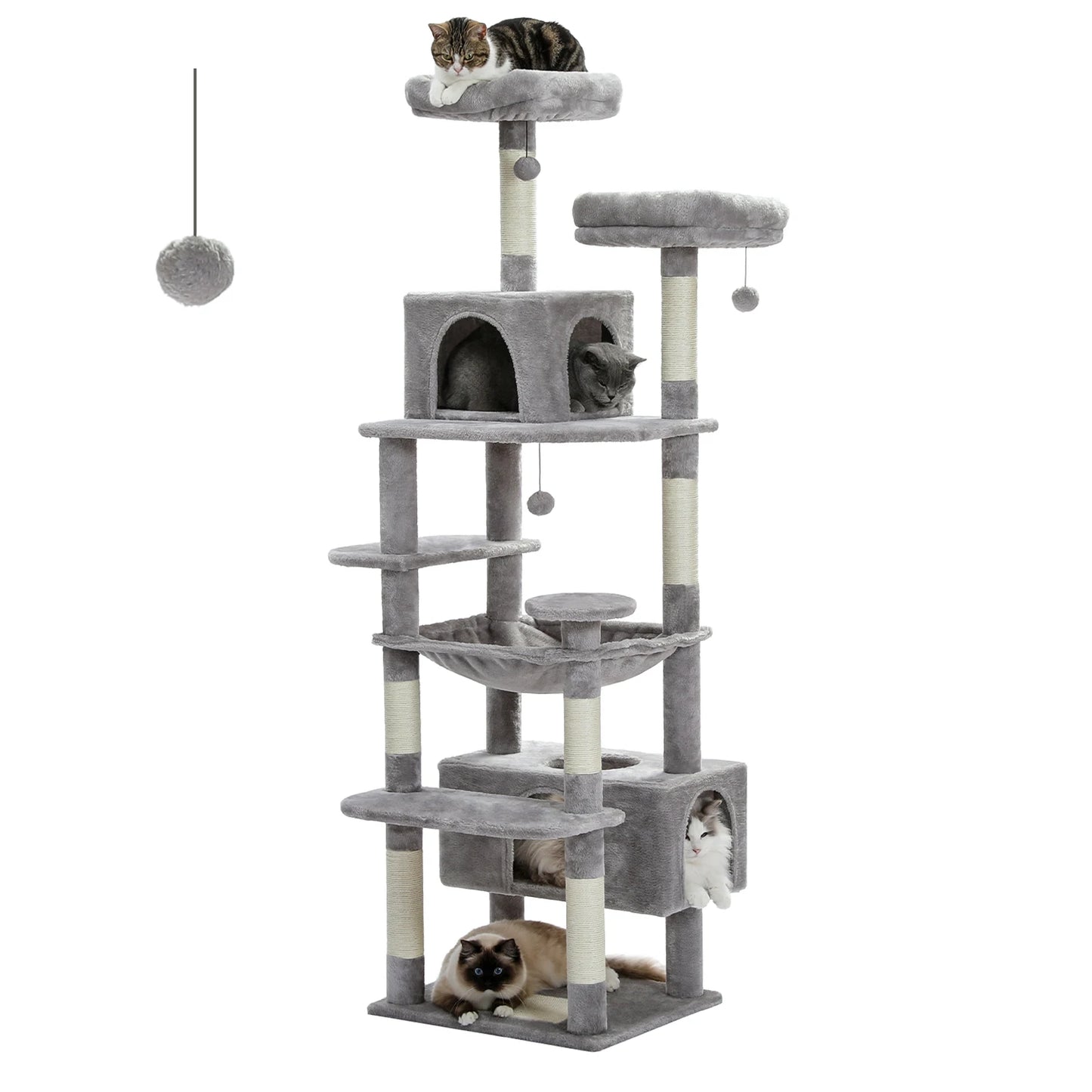 Cat Tree and Tower for Indoor Cats Scratching Posts  Hammock  Perches