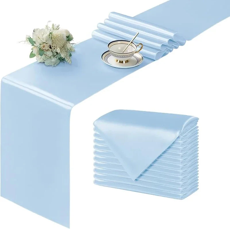 2-10PCS Satin Table Runner 30x275cm For Wedding, Party Events, Decoration, Birthday Parties ,Banquets, Decor, Graduations ,Engagements.