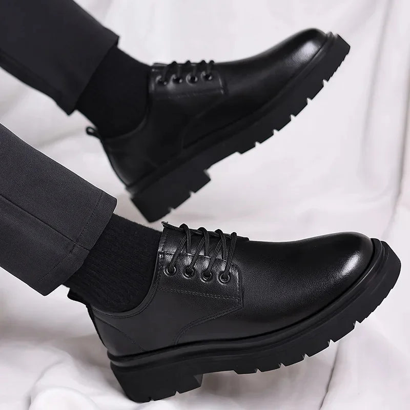 Men Soft Leather Breathable Casual Shoes, Spring, Autumn Season, Comfortable Business Formal Flats.