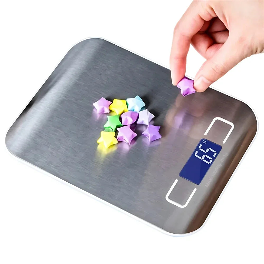 5kg/1g Digital Kitchen Scale, LED Stainless Steel High-precision Electronic Scales, Home Jewelry, Food Weighing Baking Tools.