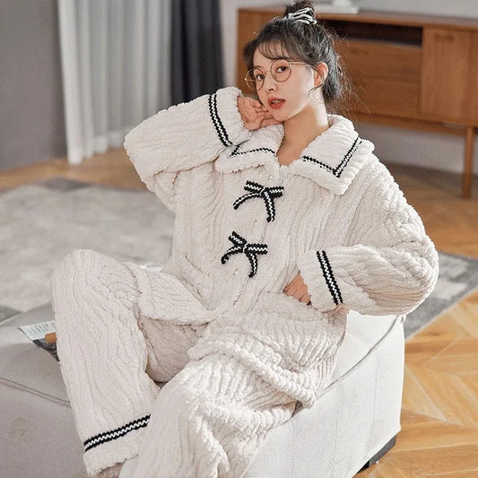 2Pcs/set women pajamas, autumn and winter  home wear.