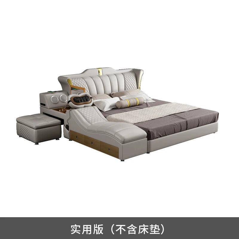 Wood Luxury Bedroom  Modern  Queen King Size Bed