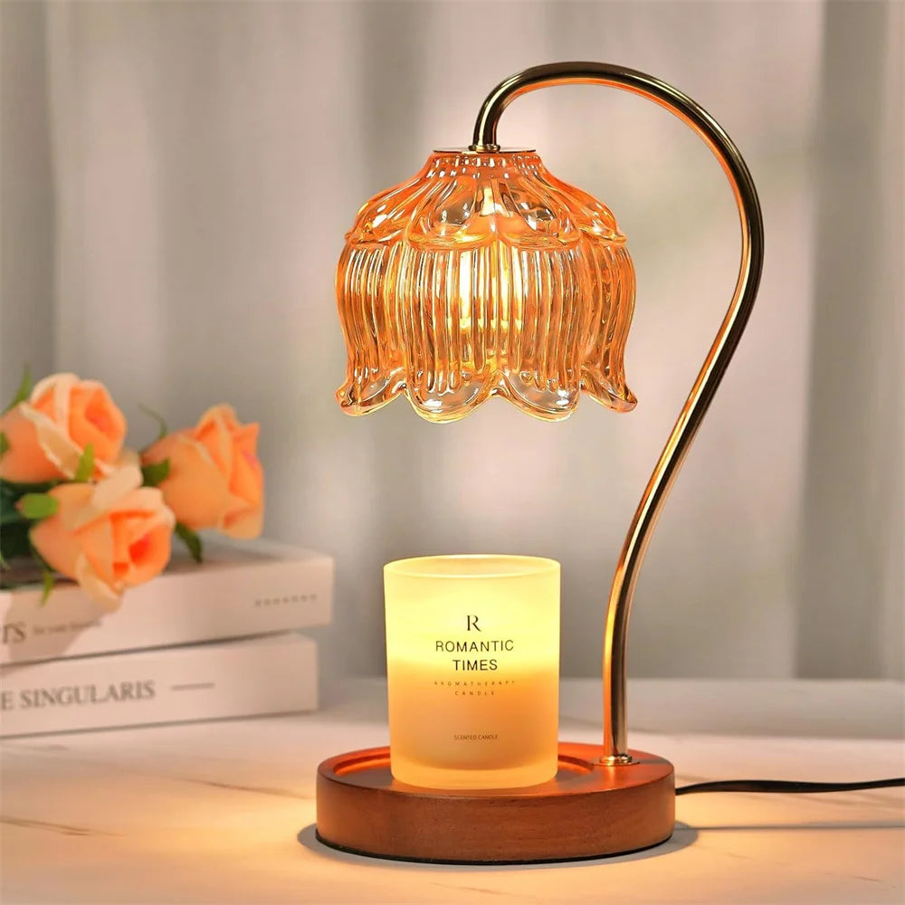 Candle Warmer Lamp Petal Shape Retro Lamp, Candle Tray Home Decoration Aromatherapy.