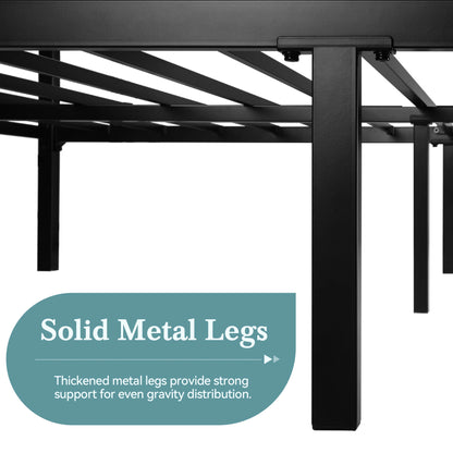 Canopy Bed Frame 4-Poster 3-Metal Crossbar, No Box Spring Needed