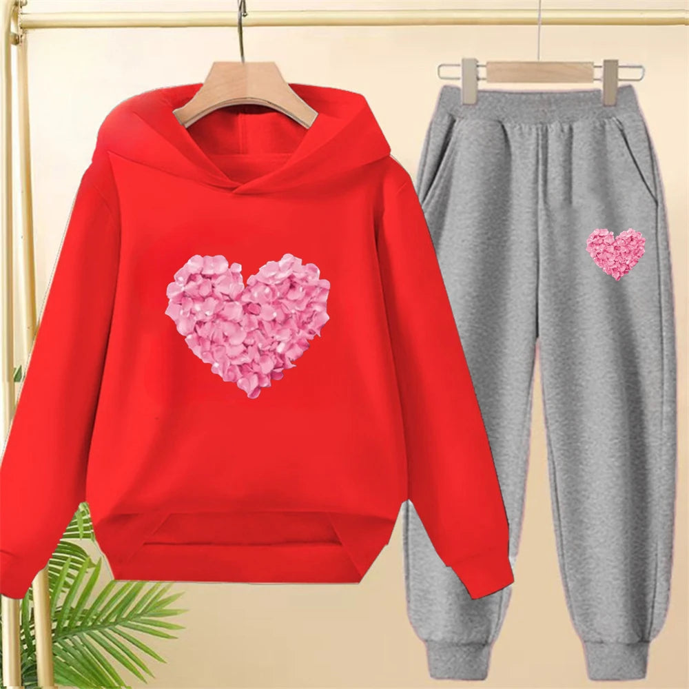 Petals heart-shaped, Children's Tops and bottom, Girls, Boy age 3-12, Toddle, clothing.