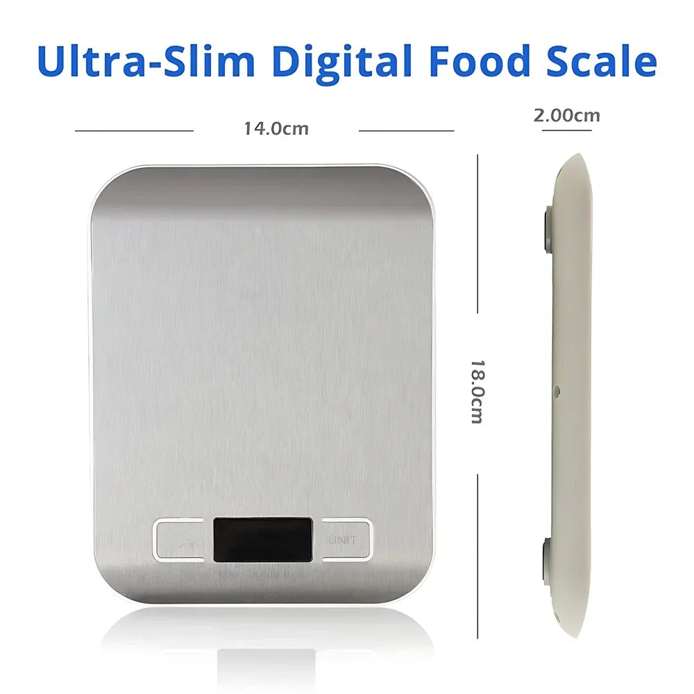 5kg/1g Digital Kitchen Scale, LED Stainless Steel High-precision Electronic Scales, Home Jewelry, Food Weighing Baking Tools.