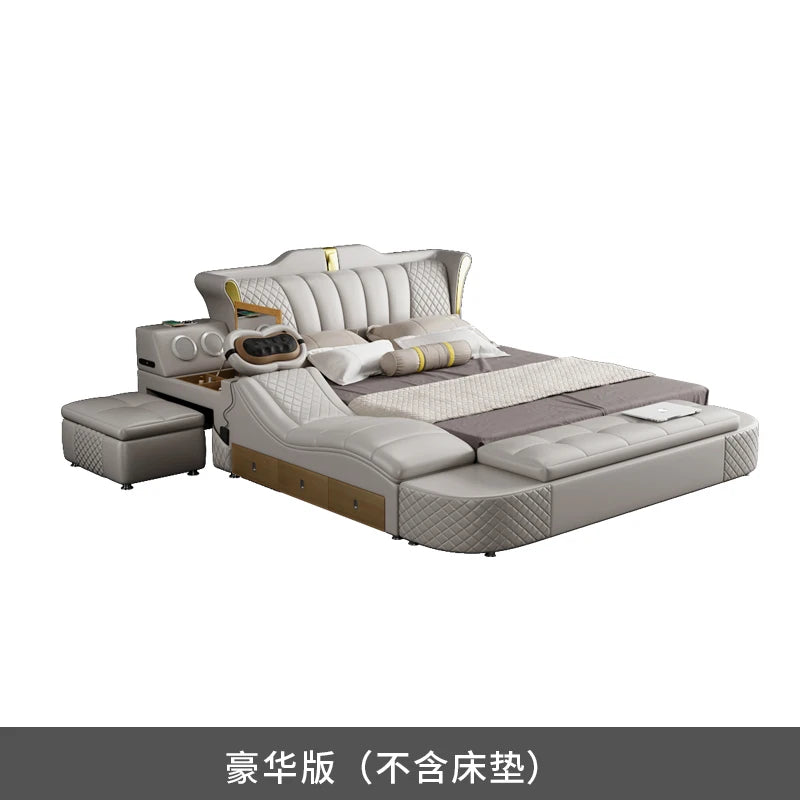 Wood Luxury Bedroom  Modern  Queen King Size Bed