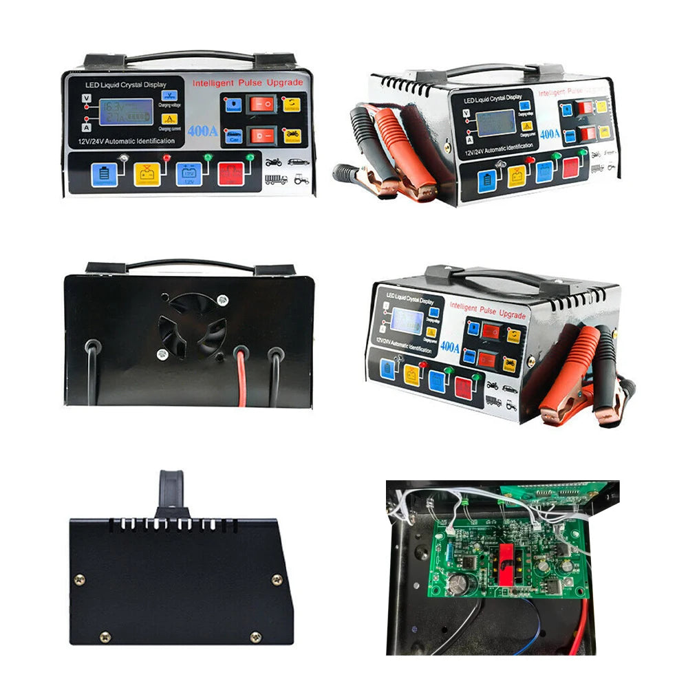 Metal Car Battery Charger 12V24V 220W Full Automatic Car Battery Charger High Power Fast Charger.