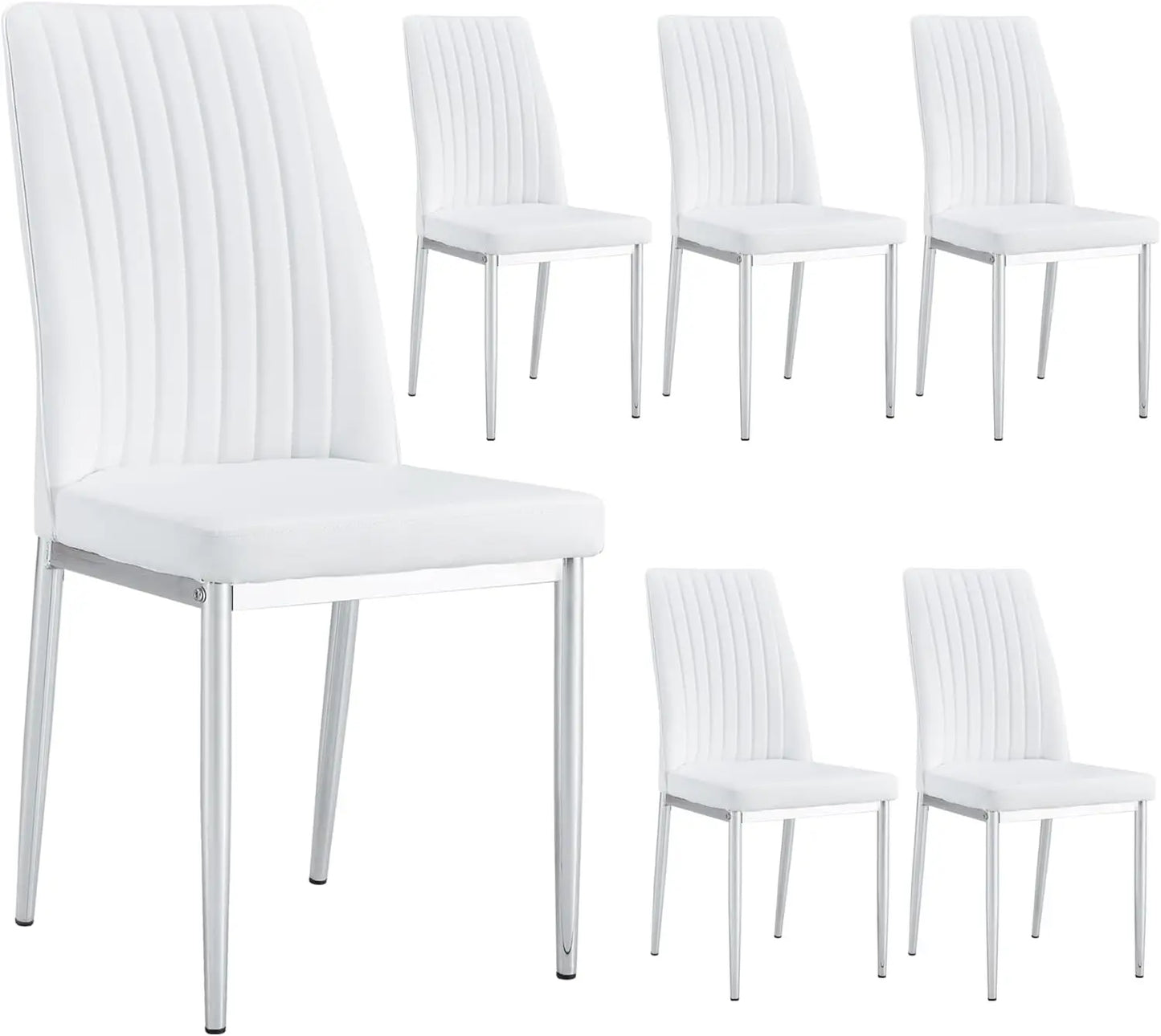 Modern Dining Chairs Set for 6, Kitchen Dining Room Chair PU Leather Upholstered.