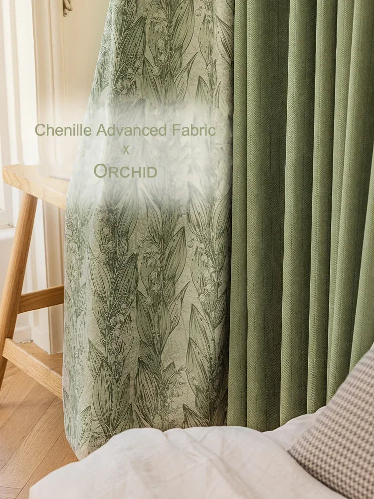 Rideaux pour Salon Chambre à Coucher, Rideaux Occultants à Chevrons en Chenille Beige, Isolation Thermique pour la Maison