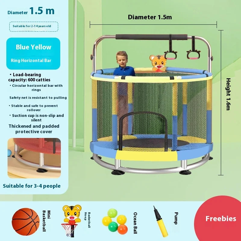 Children's Indoor Trampoline Home Use Jumping Bed 3-10 Years Old.