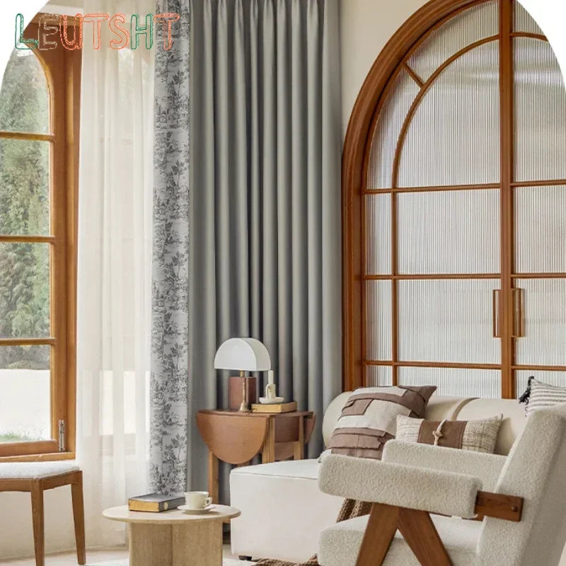 French Pastoral Style Drapes Light Luxury Bedroom Blackout Curtains