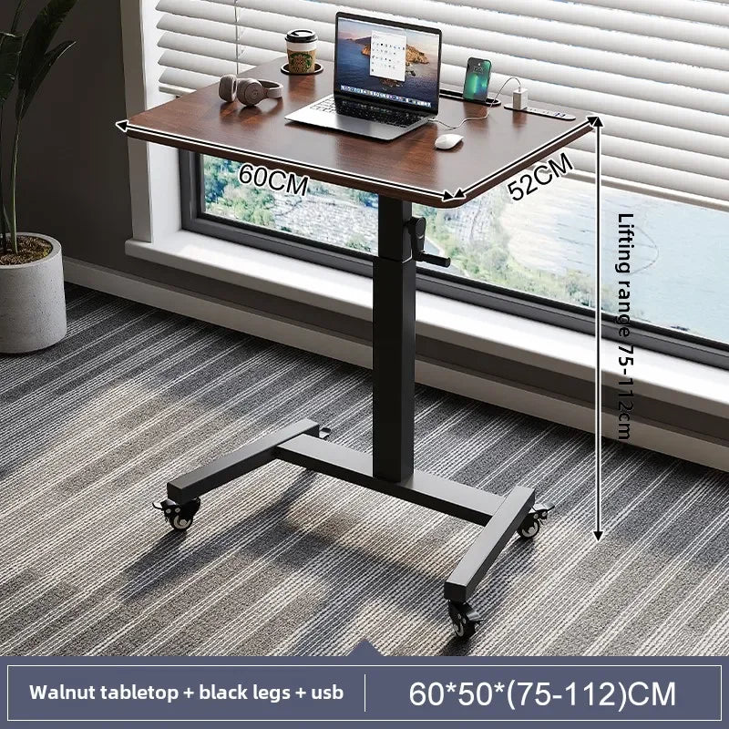 Height Adjustable Computer Desk, Mobile Small  for Live Streaming, Home Study, Office.