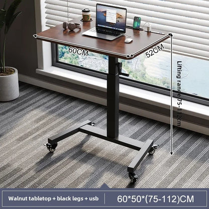 Height Adjustable Computer Desk, Mobile Small  for Live Streaming, Home Study, Office.