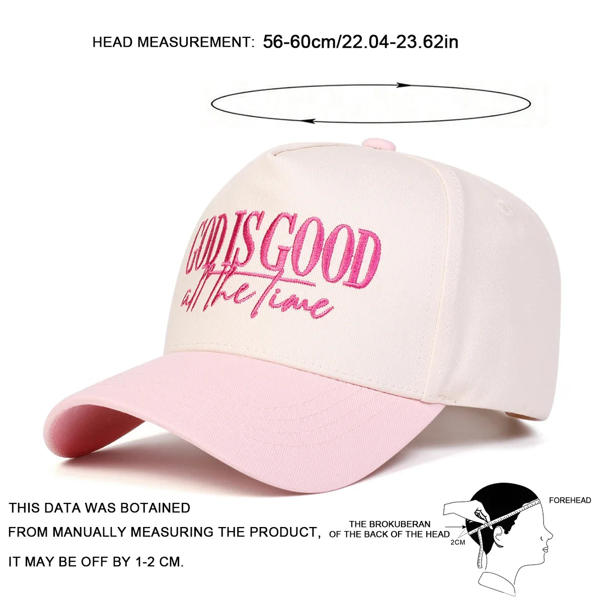 GOD IS GOOD ALL THE TIME Embroidery Baseball Caps, Spring, Autumn Outdoor Adjustable Hats.