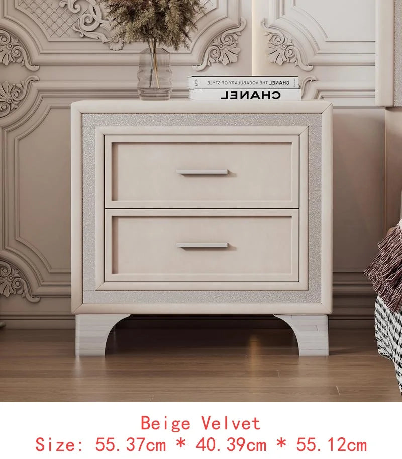 3-Piece Bedroom Set, Queen Size Upholstered Bed with LED Lighting & 2 Nightstands.