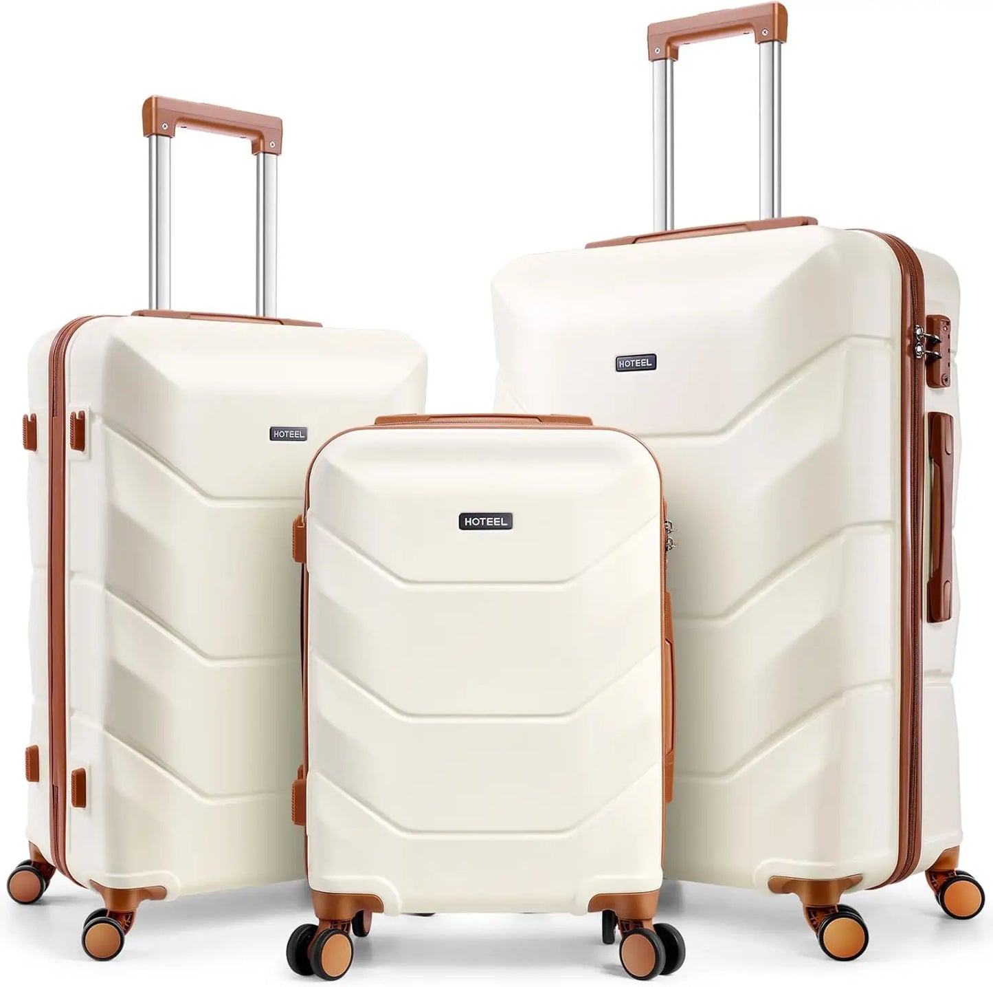 3 Piece Luggage Set ABS Hard shell Suitcase With Spinner Wheels, TSA Lock Travel Carry On Luggage.