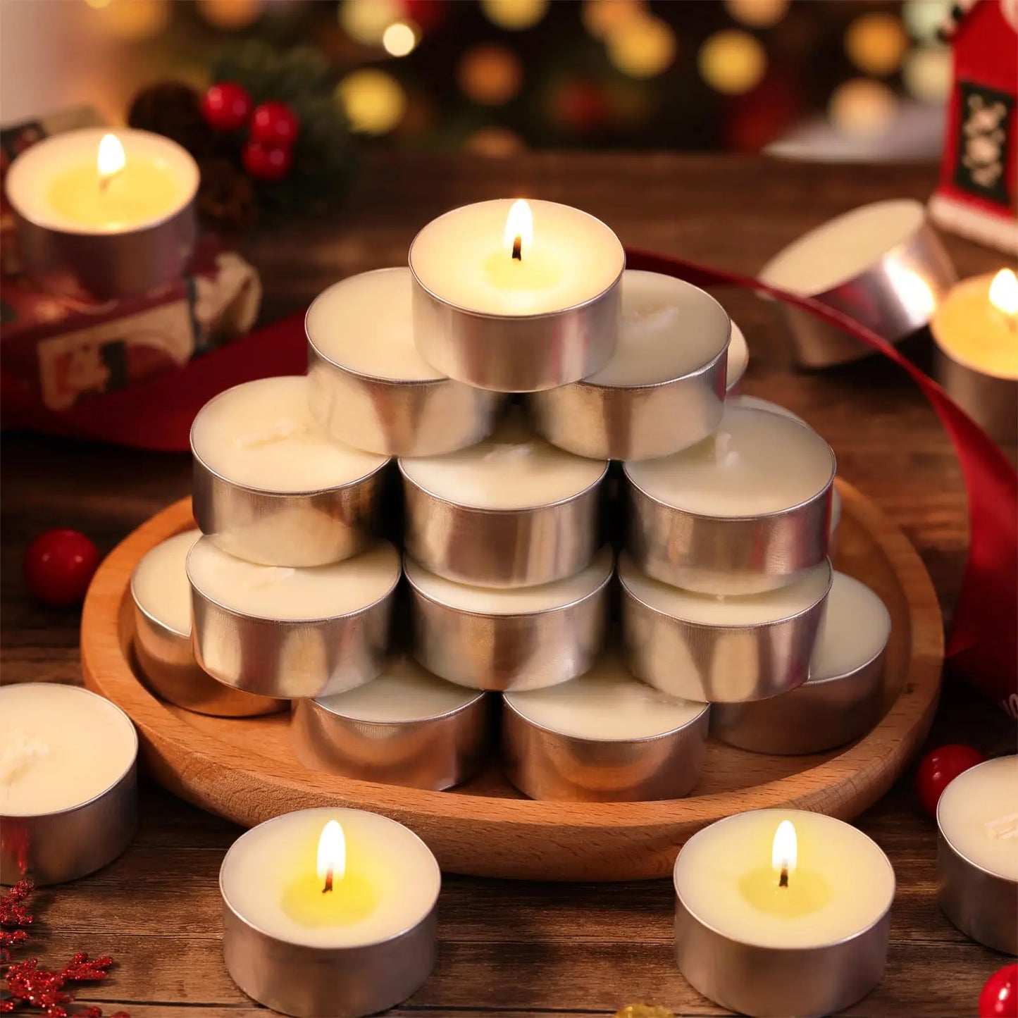 50-Pack Romantic Aromatherapy Candles, Smoke-Free Tea Wax 2-Hour Burn Time.