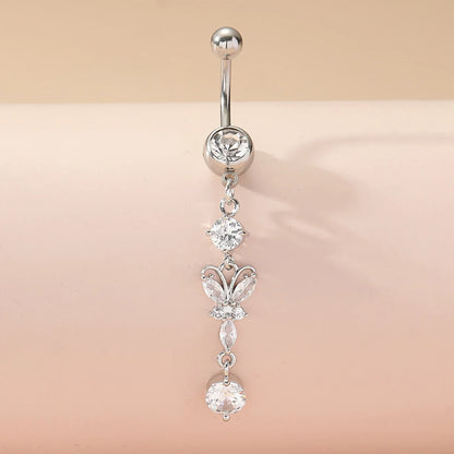 Trendy Body Piercing Jewelry with  Flower Fringe Navel Ring Belly Button