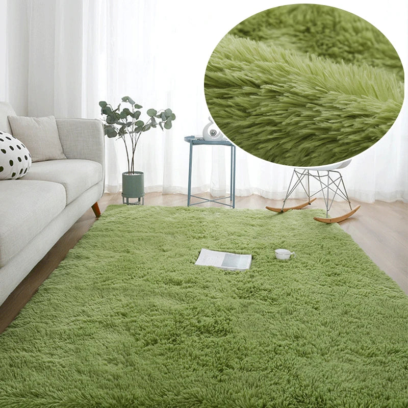 Tapis gris pour salon, tapis moelleux antidérapants pour chambre à coucher.