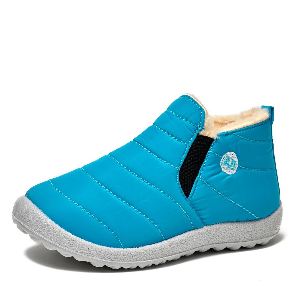 Winter Children Boots Plush Non-Slip Cotton Shoes Waterproof  Children Shoes Warm Fur Snow Boots.