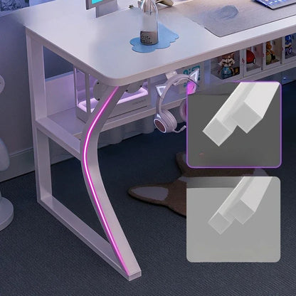 White Gaming Computer Desk Chair Set ,Home Office, Study, Bedroom  Laptop Table