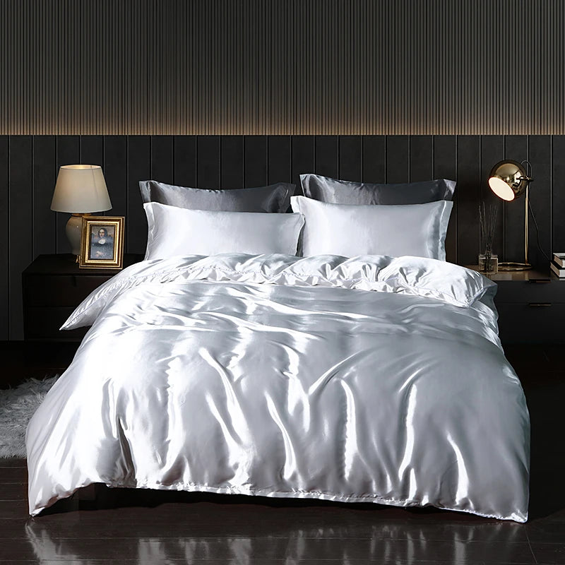 Luxury Satin  Bedding  With Fitted Sheet, Duvet Cover ,High End Bedding Sets