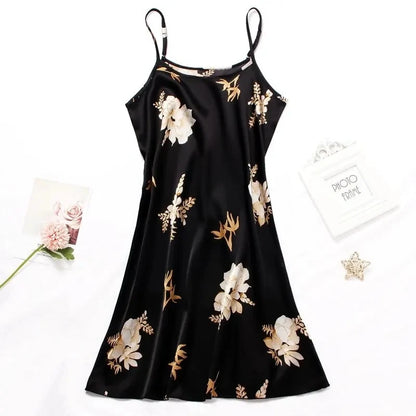 Women Nightwear Clothes Sexy Black Nightdress For Woman