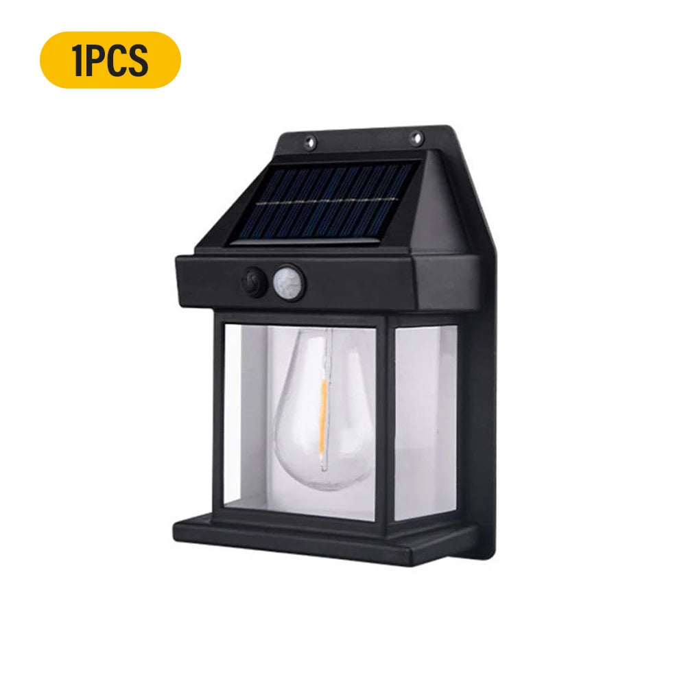 Outdoor Solar Tungsten Wall Light, with Motion Sensor IP65 Waterproof.