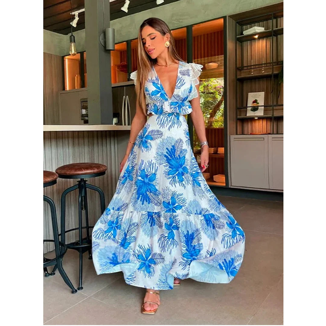 Ruffle Beach Cover Up Floral Hot Swimsuits, 2025 Sexy Beach Outfits For Women, Tunics for Beach Cover Up.