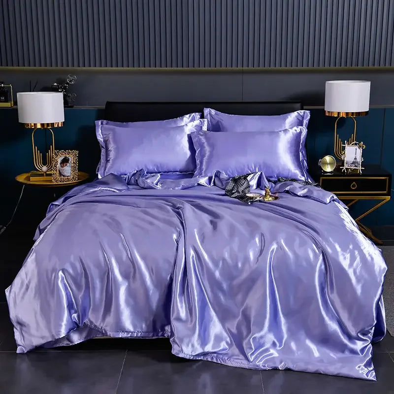 Luxury 100% Silk Bedding  with Duvet Cover4pcs Bed Cover