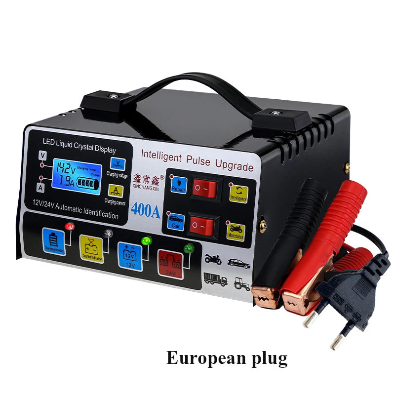 Metal Car Battery Charger 12V24V 220W Full Automatic Car Battery Charger High Power Fast Charger.