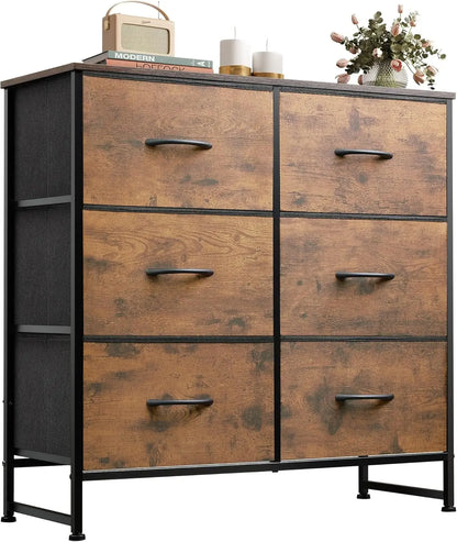 Dresser for Bedroom, 6 Drawer Double Dresser