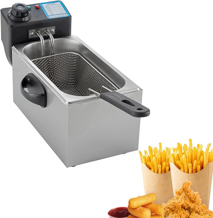 4L Electric Deep Fryers Oil Oven Adjustable Thermostat 2000W.
