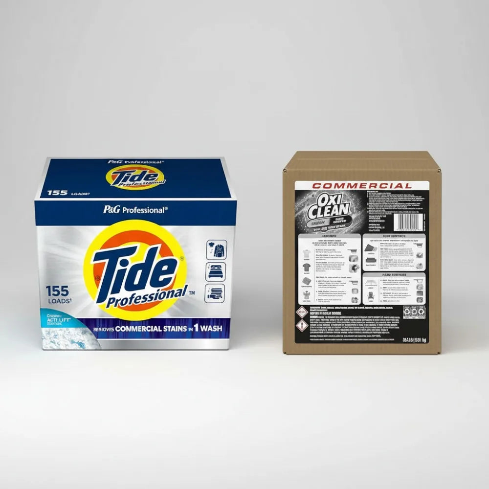 Professional Powder Laundry Detergent & Oxygen Stain Remover Bundle - 155 Loads, Commercial Grade for Hospitality, Healthcare.