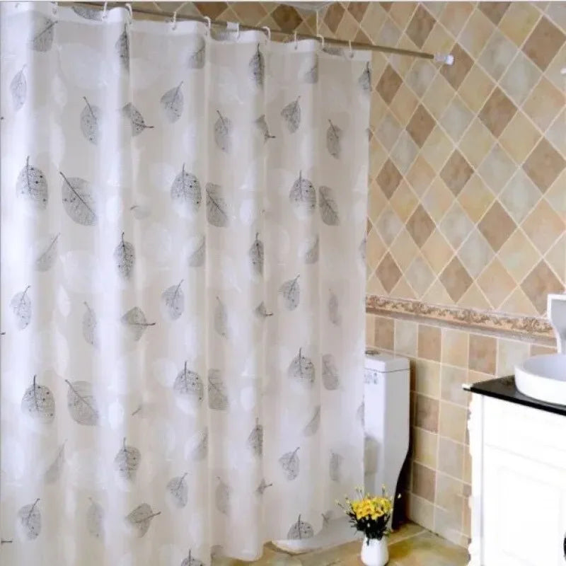 Bathroom Shower Curtains Waterproof Bath Curtain With Hooks.