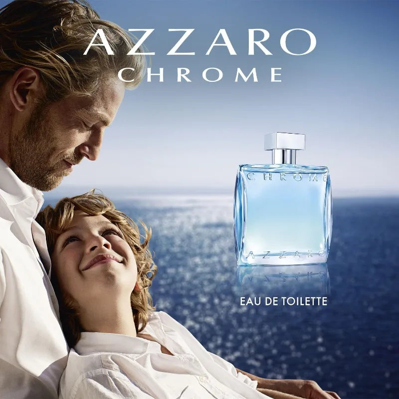 Azzaro Chrome Eau de Toilette, Fresh Aquatic Men Cologne Citrus, Woody, Musky Fragrance Luxury Perfumes for Men.