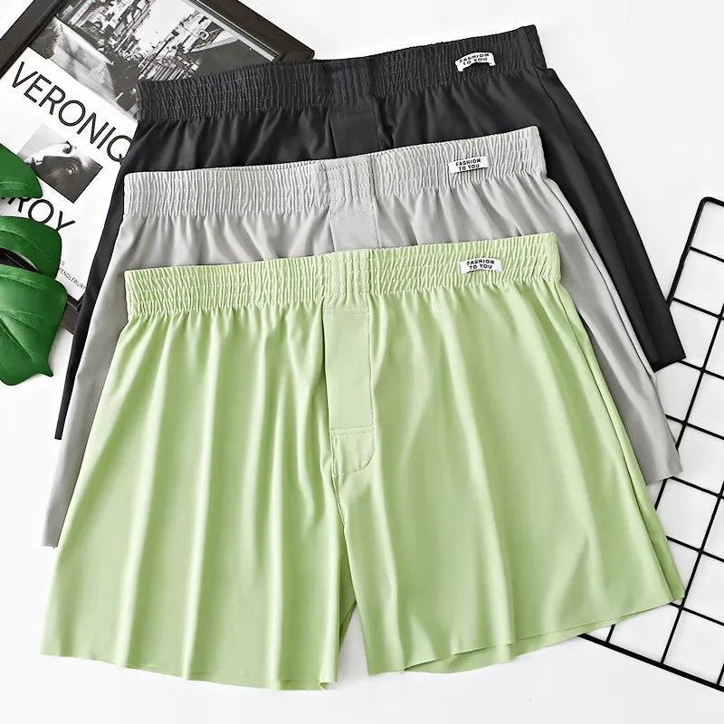 Men Arrow Shorts Ice Silk Underwear Sleepwear Boxers Shorts.