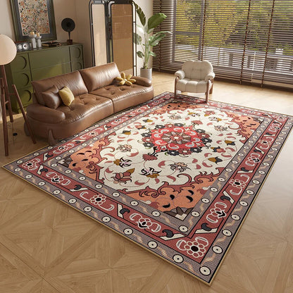 Persian Style Carpets for Living Room, Anti-slip Cloakroom Rug , Bedroom  Carpet Washable Sturdy Soft Floor Mat