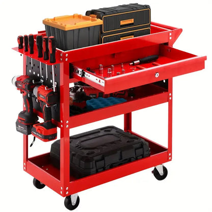 3-layer heavy-duty rolling tool  storage vehicle - industrial organizer  rack with wheels