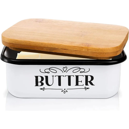 Wooden Butter Pan - Indestructible Enamel Butter Container