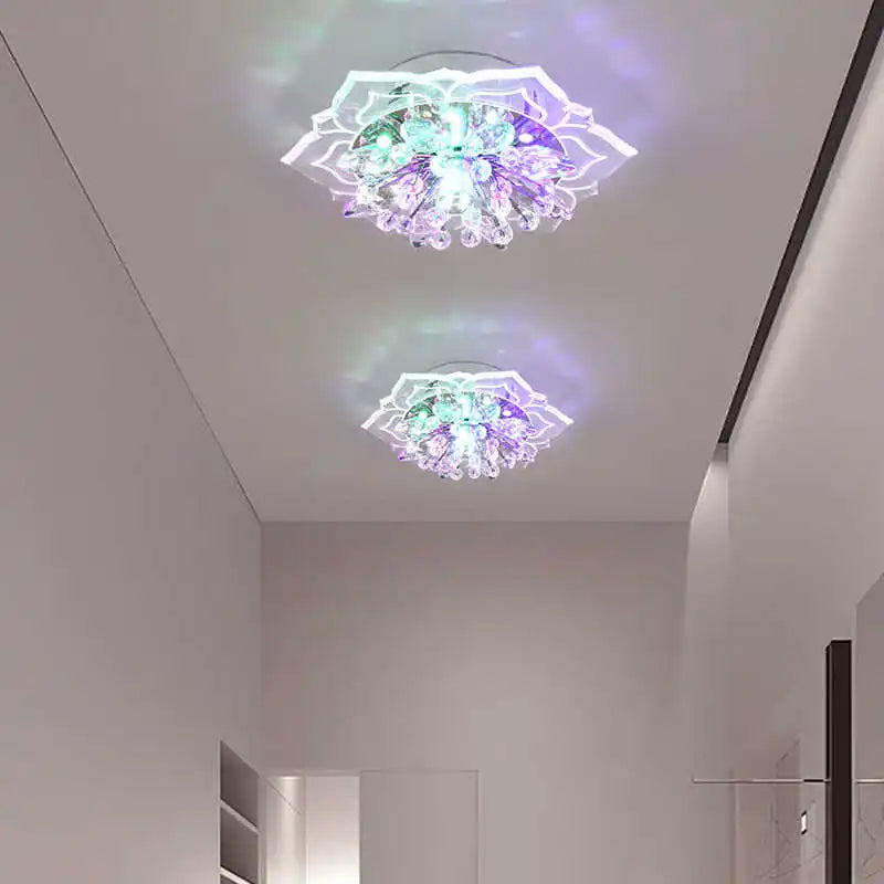 Creative LED Ceiling Light Crystal Flower Chandelier, Bedroom, Hallway ,Living Room, Pendant Lamp.